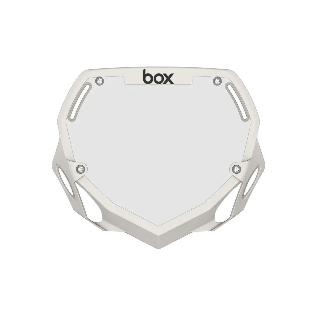 Box Two BMX Race Number Plate - White
