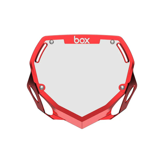 Box Two BMX Race Number Plate - Chrome Red