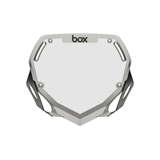 Box Two BMX Race Number Plate - Chrome Silver