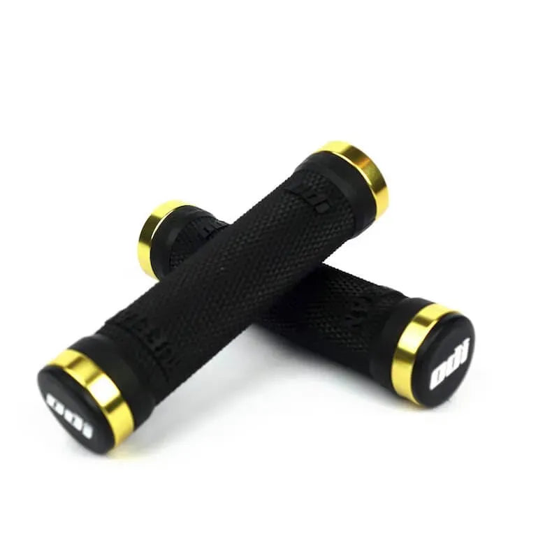 ODI Ruffian Meybo Lock-On BMX Race/MTB/Downhill Grips - 130mm - Black/Gold Clamps