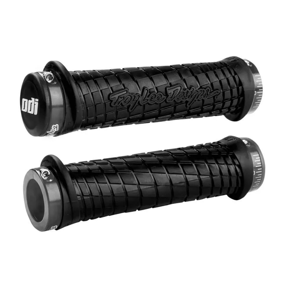 ODI Troy Lee Designs Lock-On BMX Race/MTB/Downhill Grips - 130mm - Black/Grey Clamps