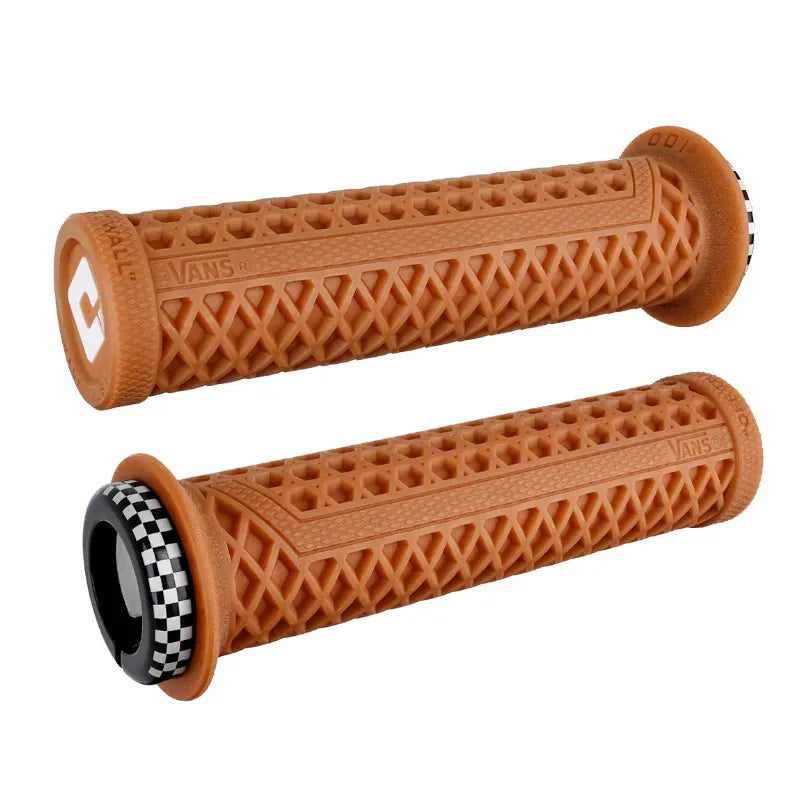 ODI Vans V2.1 Lock-On BMX Race/MTB/Downhill Grips - 135mm - Gum/White Finish Clamps