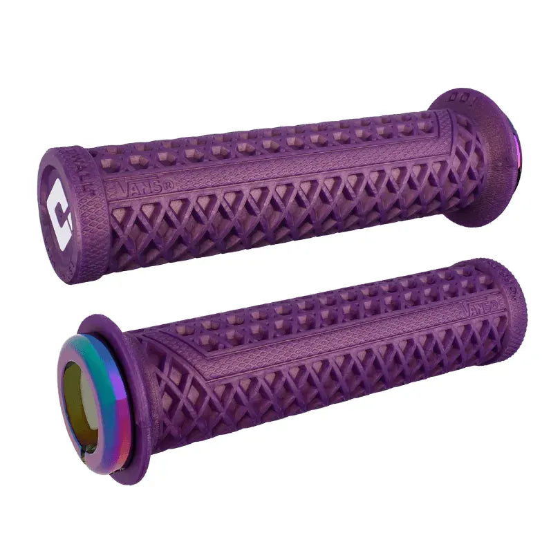 ODI Vans V2.1 Lock-On BMX Race/MTB/Downhill Grips - 135mm - Purple/Oil Slick Clamps
