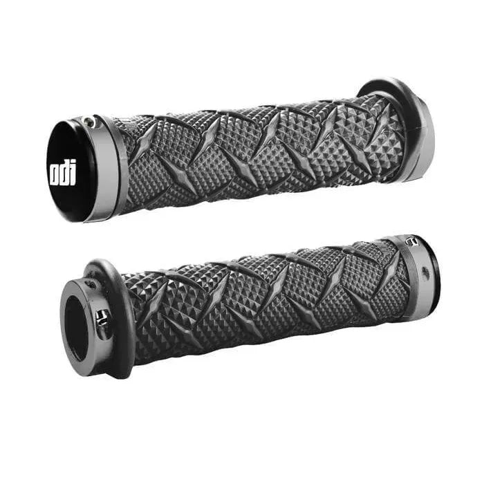 ODI X-Treme Lock-On BMX Race/MTB/Downhill Grips - 130mm - Graphite/Grey Clamps