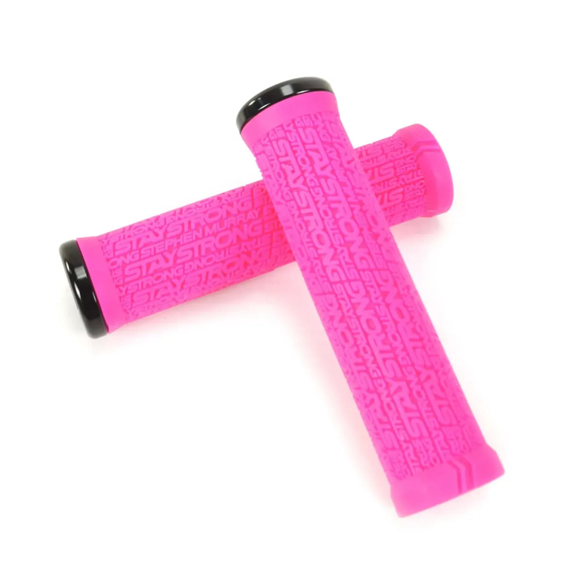 ODI Stay Strong X React. V2.1 Lock-On BMX Race/MTB/Downhill Grips - 135mm - Pink/Black Clamps