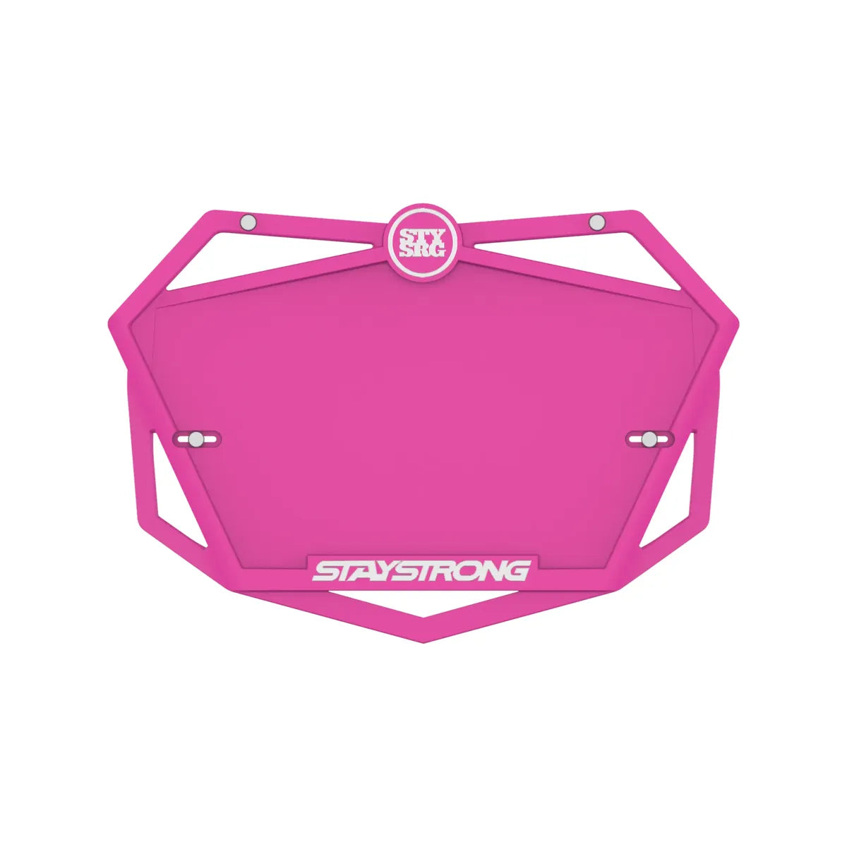 Stay Strong BMX Race Number Plate - Hot Pink