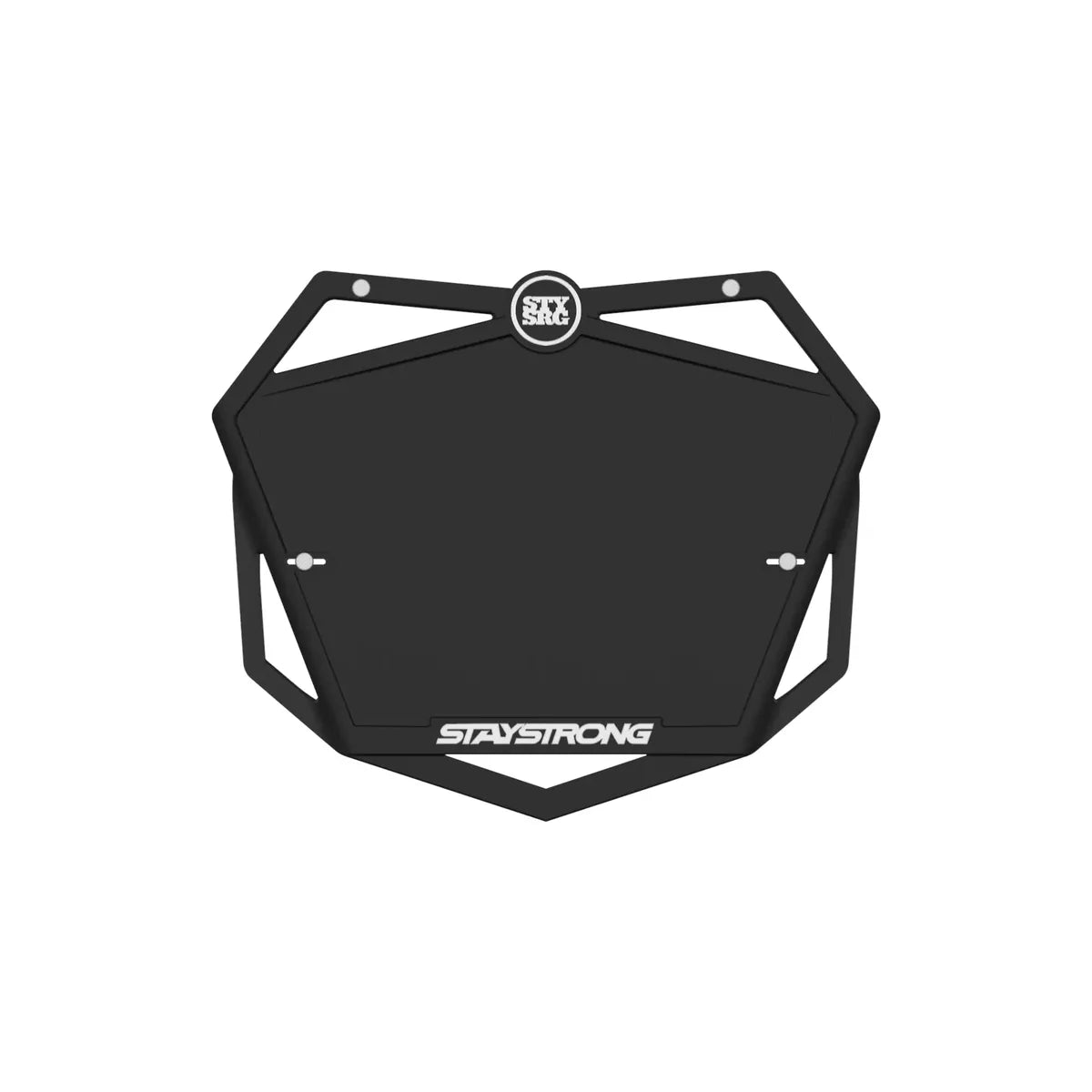 Stay Strong BMX Race Number Plate - Black