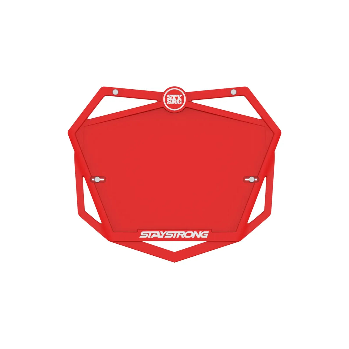 Stay Strong BMX Race Number Plate - Red