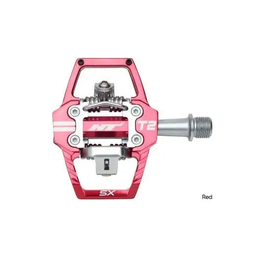 HT T2 SX BMX Race/MTB/Downhill Clip Pedals - Pedal Red