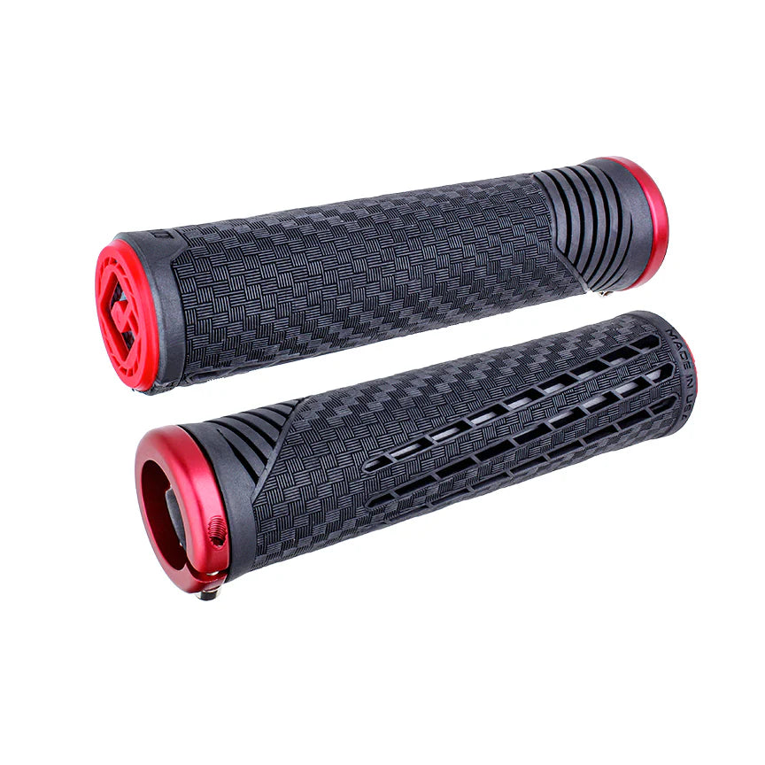 ODI Connor Fields V2.1 Lock-On BMX Race/MTB/Downhill Grips - 135mm - Pearl Black/Red