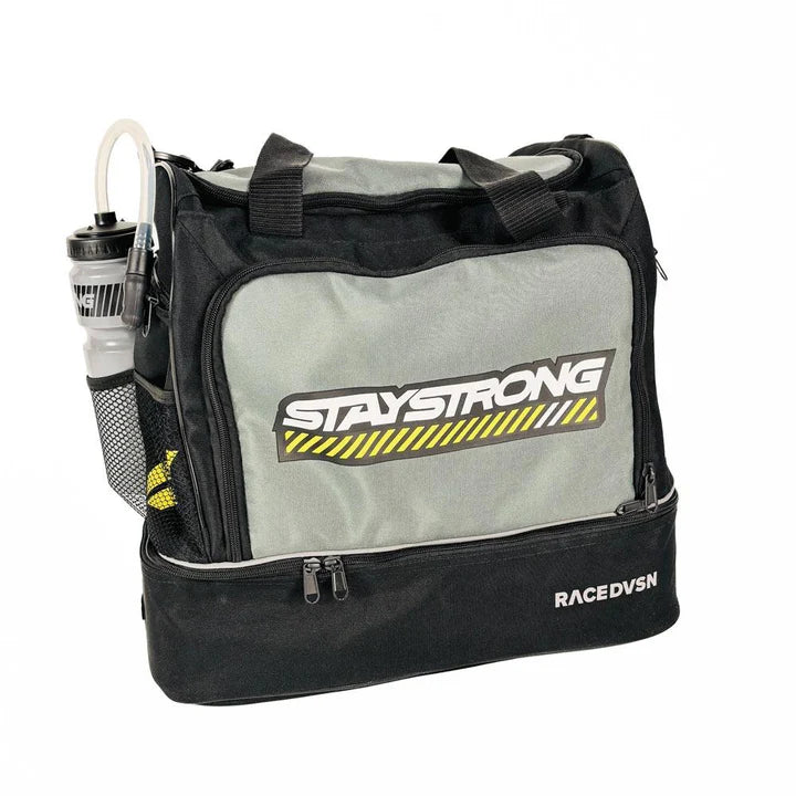 Stay Strong Chevron BMX Race Helmet / Kit Bag - Black/Grey