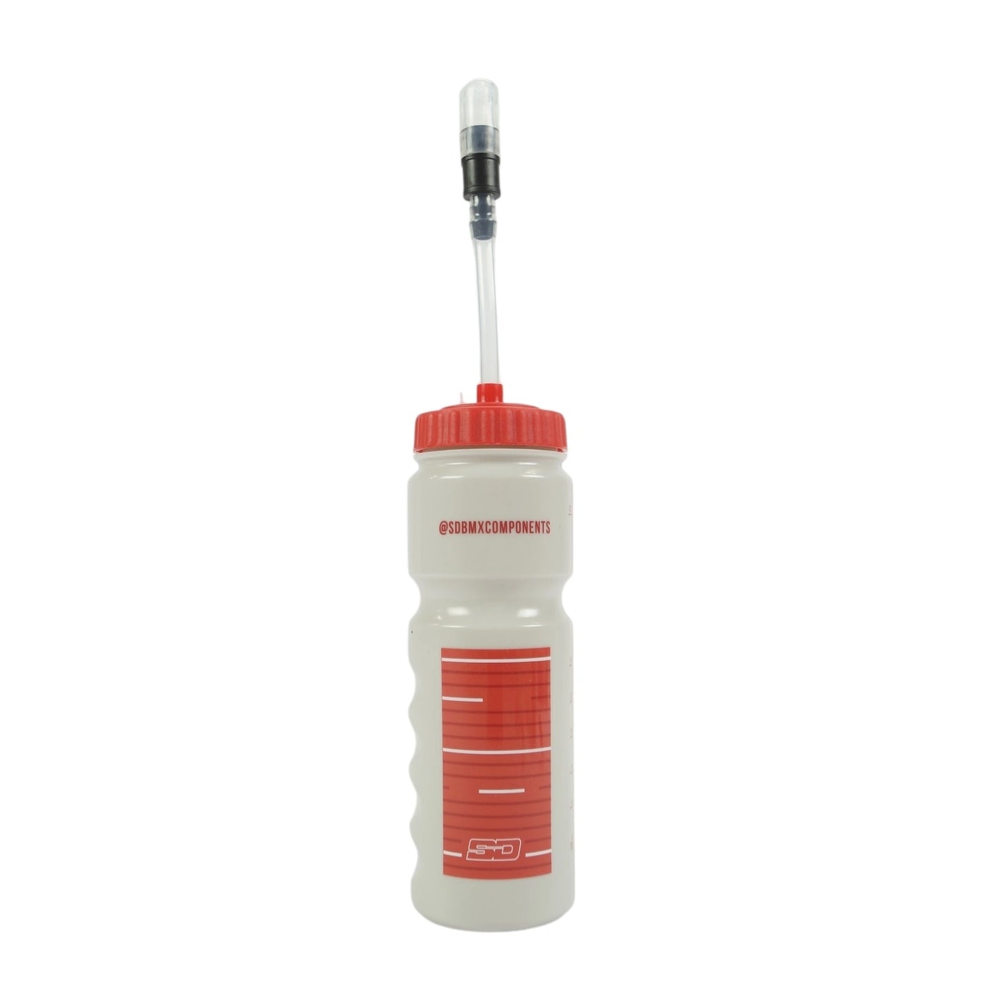 SD Drinking Bottle V4 With Straw - Grey/Red