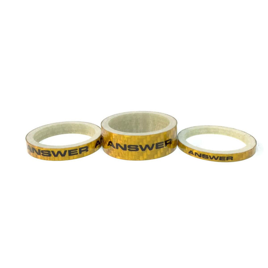 Answer Carbon BMX Race Stem Spacer - 3 Pack - Gold