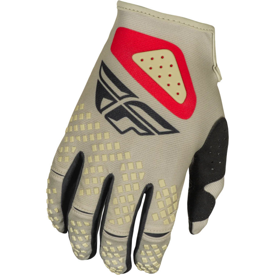 Fly Racing Kinetic Light 2025 BMX Race/MTB/Downhill Gloves - Grey/Red/Black