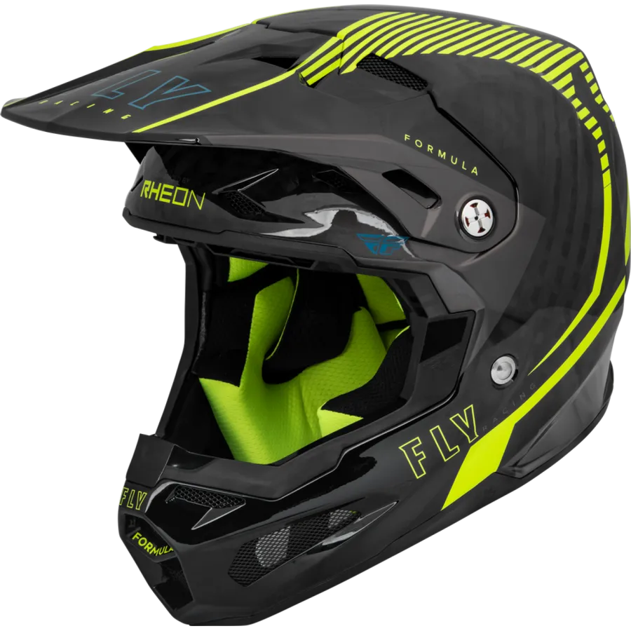 Fly Racing Formula Tracer Carbon 2023 BMX Race/MTB/Downhill Helmet - Hi-Vis Yellow/Black