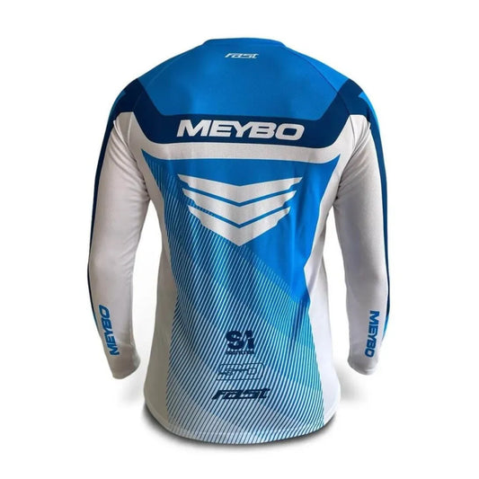 Meybo V6 SlimFit BMX Race/MTB/Downhill Jersey - Cyan/Blue