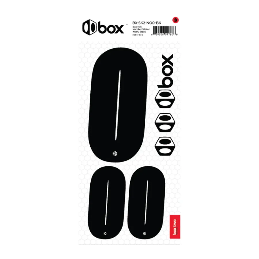 Box Two BMX Race Number Sticker Kit - Black