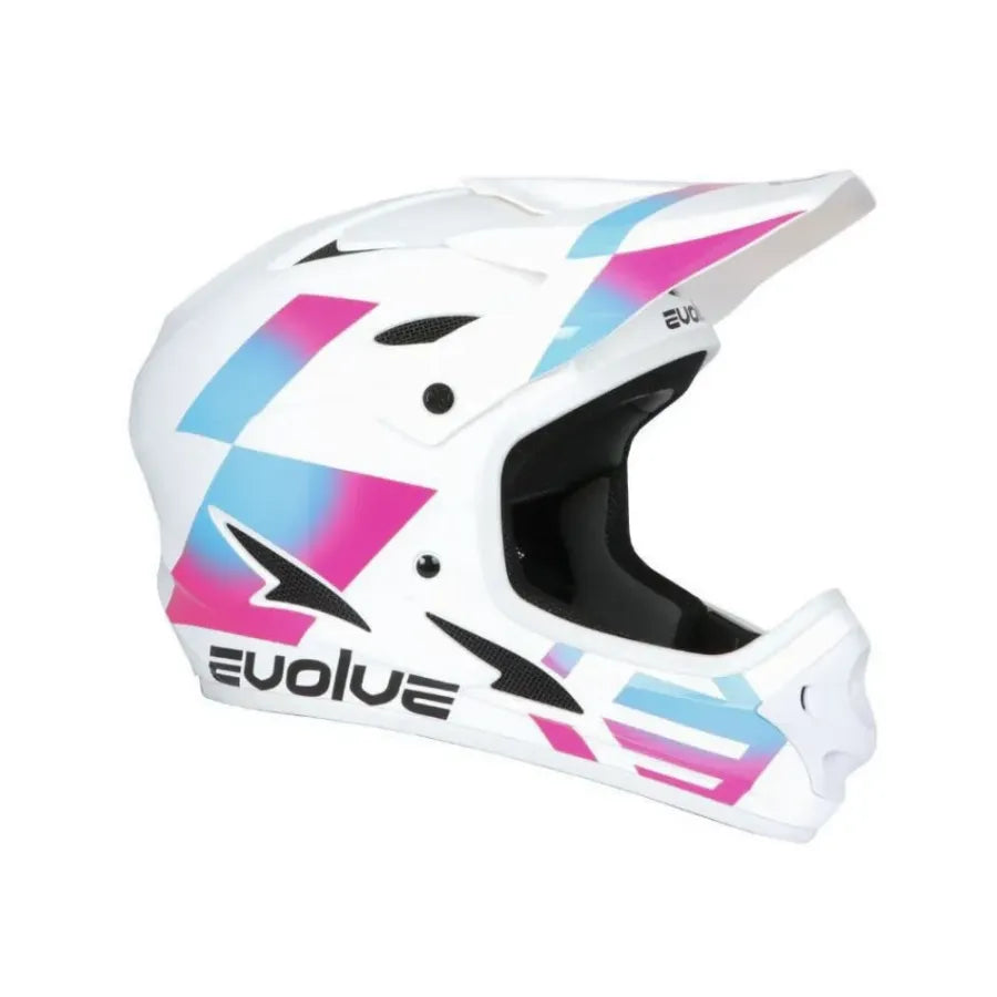 Evolve Storm BMX Race/MTB/Downhill Helmet - Glossy White/Galaxy