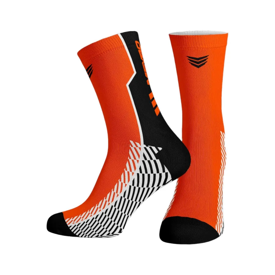 Meybo Ribbed Crew Socks - Inferno Orange