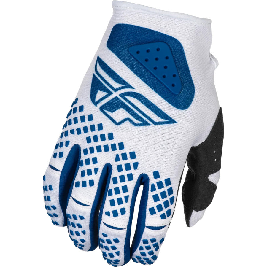 Fly Racing Kinetic Center 2025 BMX Race/MTB/Downhill Gloves - White/Navy