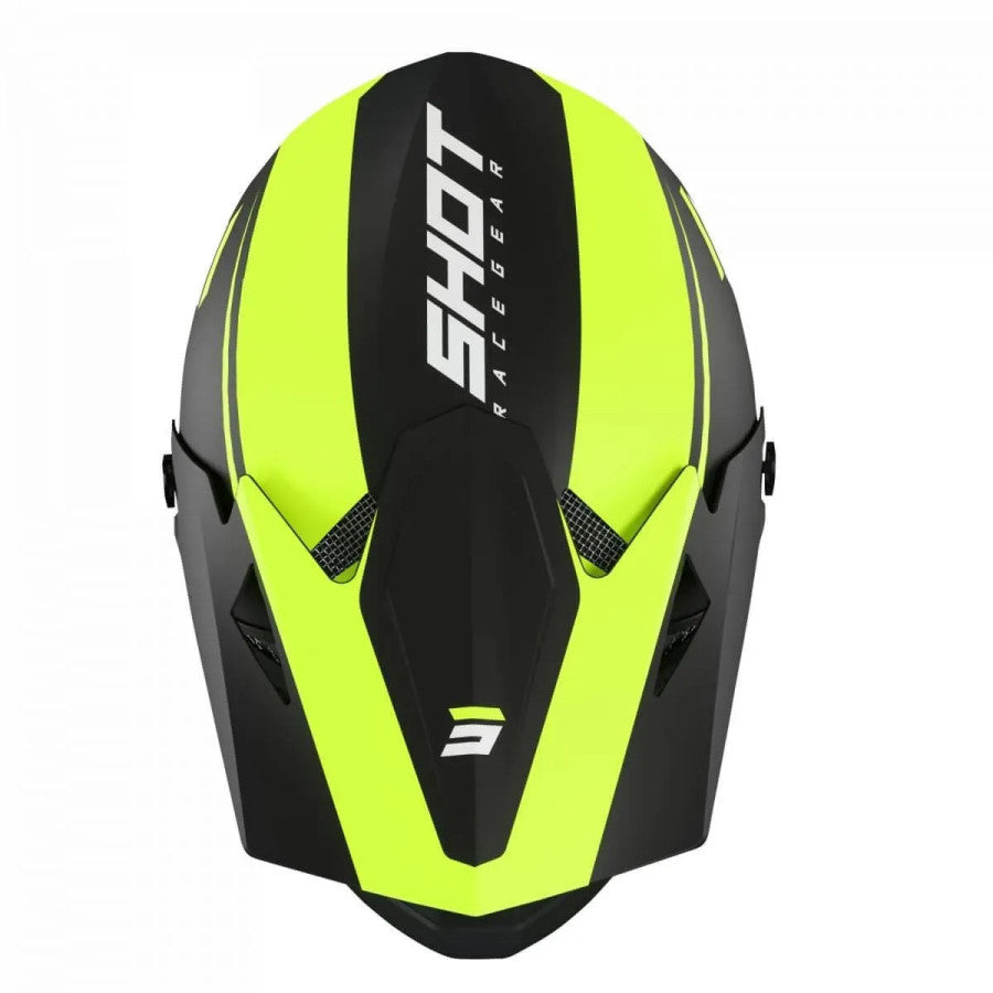 Shot Rogue United BMX Race/MTB/Downhill Helmet - Black/Neon Yellow Matte