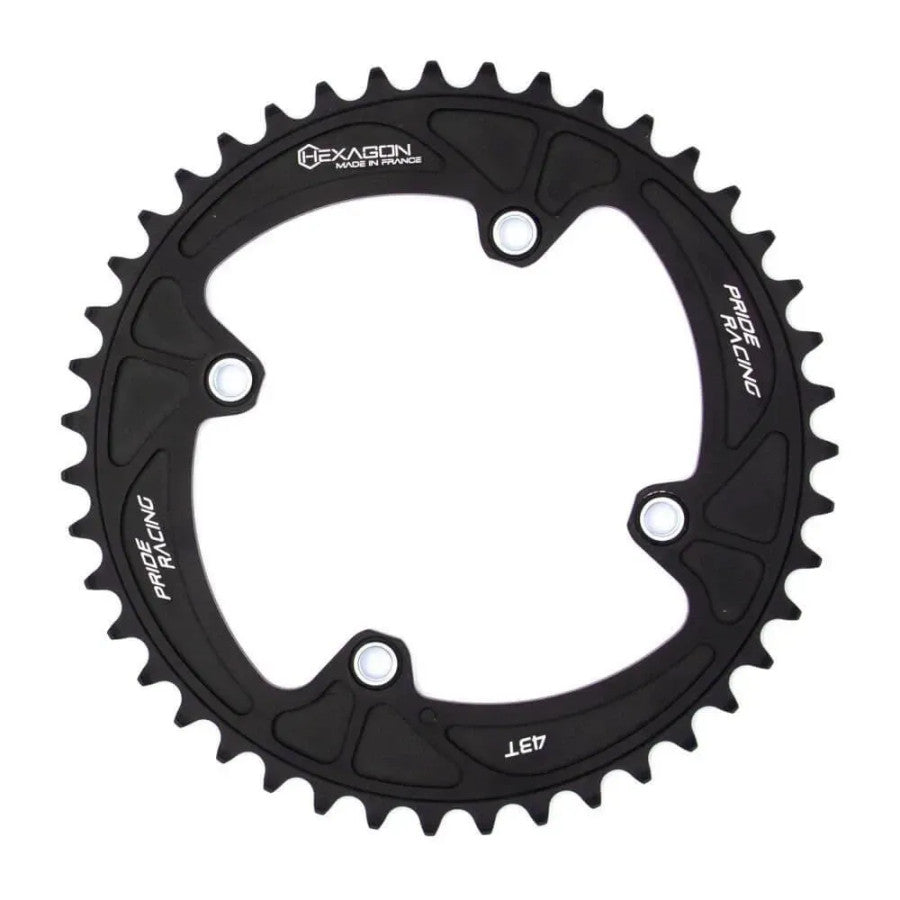 Pride Racing Hexagon Nt BMX Race 4 Hole Chainring - Black