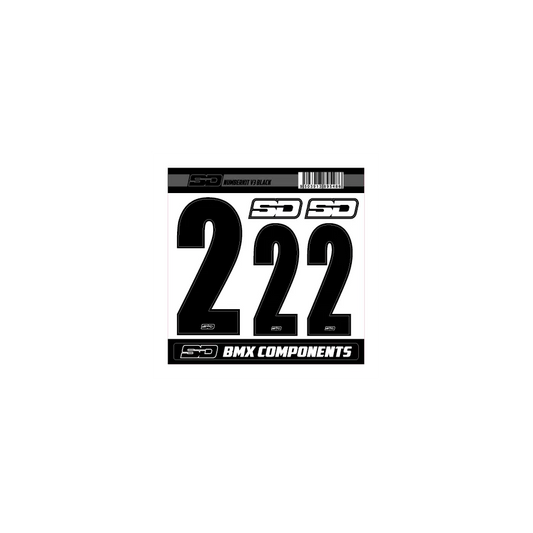 SD Front + 2 Side Plate BMX Race Number Kit V3 - Black