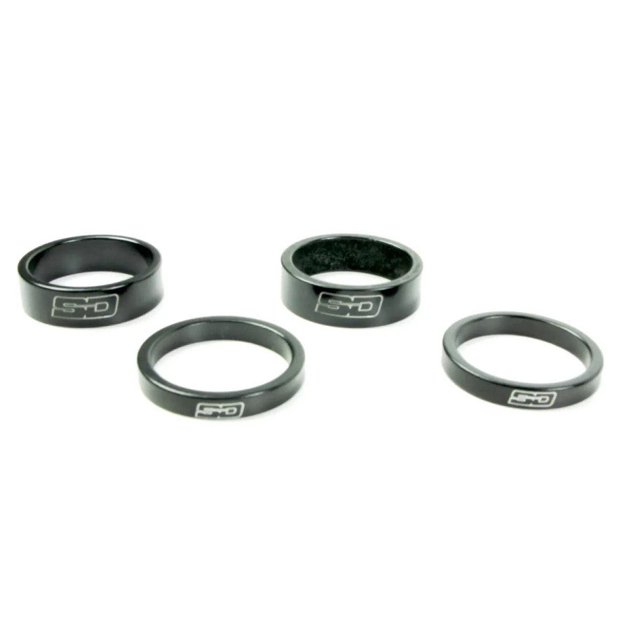 SD BMX Race Stem Spacer Kit 2x 5mm + 2x 10mm - Black