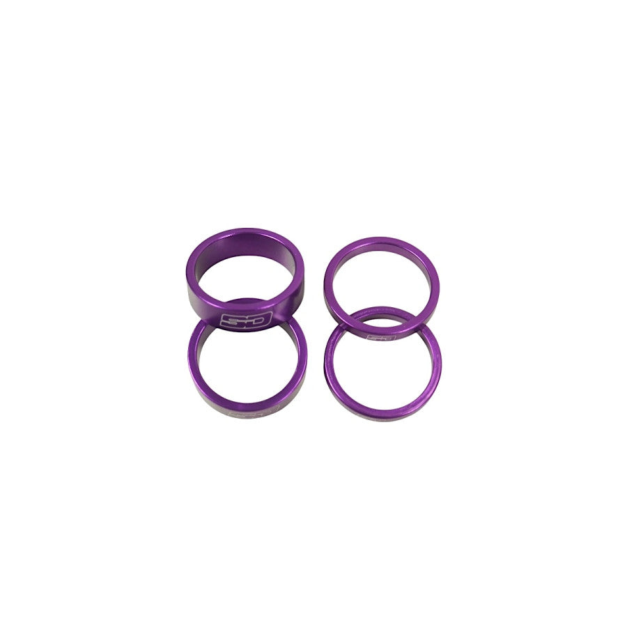 SD BMX Race Stem Spacer Kit 2x 5mm + 2x 10mm - Purple