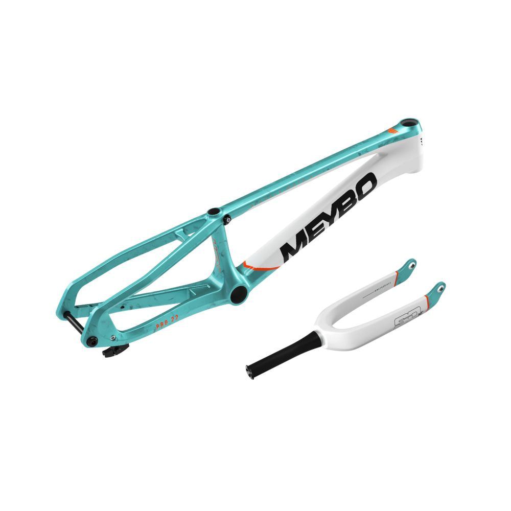 Meybo HSX Carbon 2026 Frame/Fork Kit - Matte White/Orange/Teal
