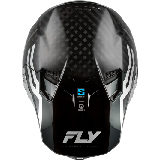 Fly Racing Formula S Carbon Byte BMX Race/MTB/Downhill Helmet - Black Carbon/Grey/Silver