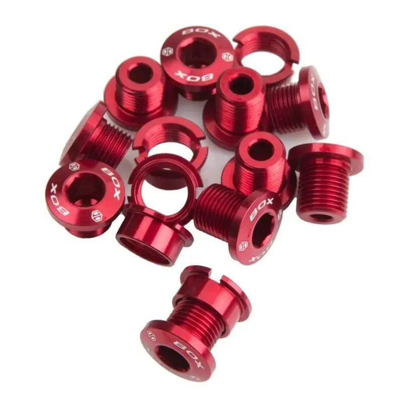 Box One 7075 Alloy BMX Race Chainring Bolts - 15Pcs - Red
