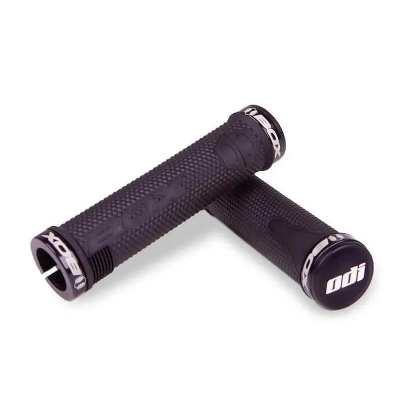 Box One Lock-On BMX Race/MTB/Downhill Grips - 130mm - Black/Black Clamps