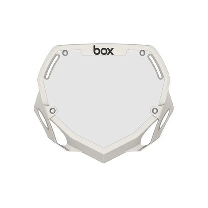 Box Two BMX Race Number Plate - White