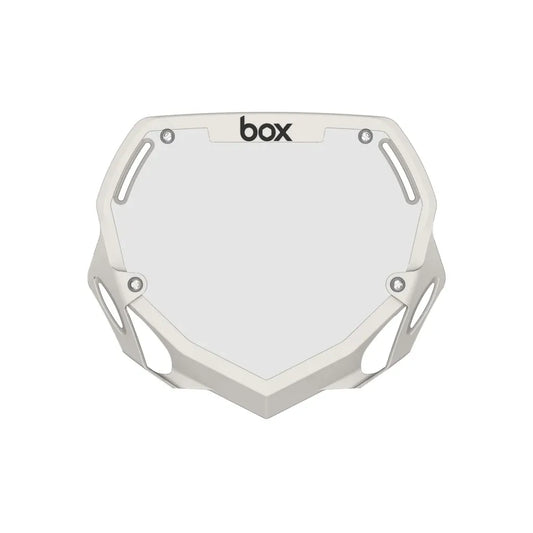 Box Two BMX Race Number Plate - White