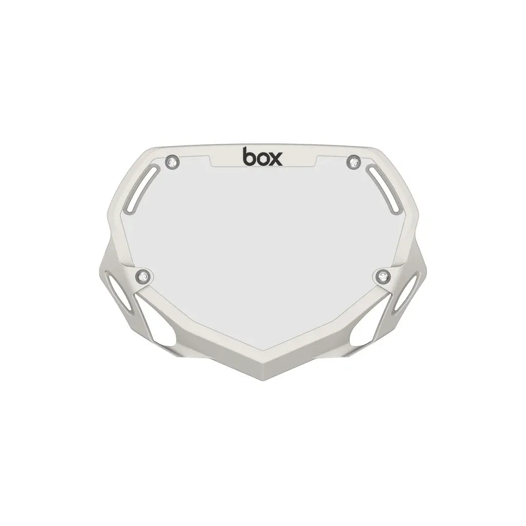 Box Two BMX Race Number Plate - White