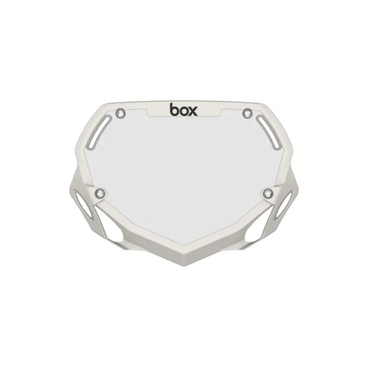 Box Two BMX Race Number Plate - White