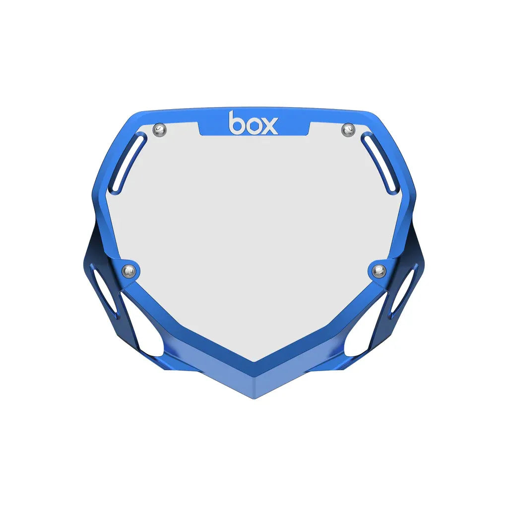 Box Two BMX Race Number Plate - Chrome Blue