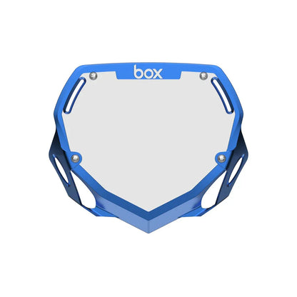 Box Two BMX Race Number Plate - Chrome Blue