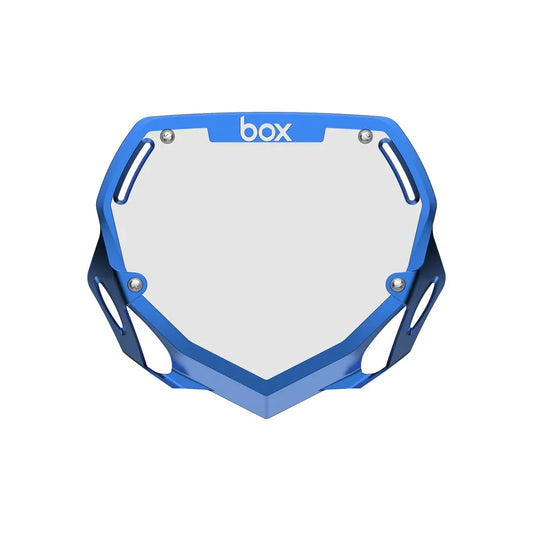 Box Two BMX Race Number Plate - Chrome Blue