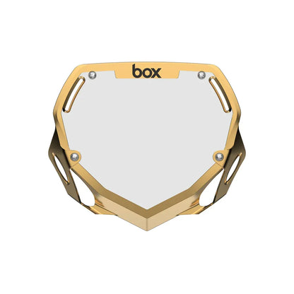 Box Two BMX Race Number Plate - Chrome Gold