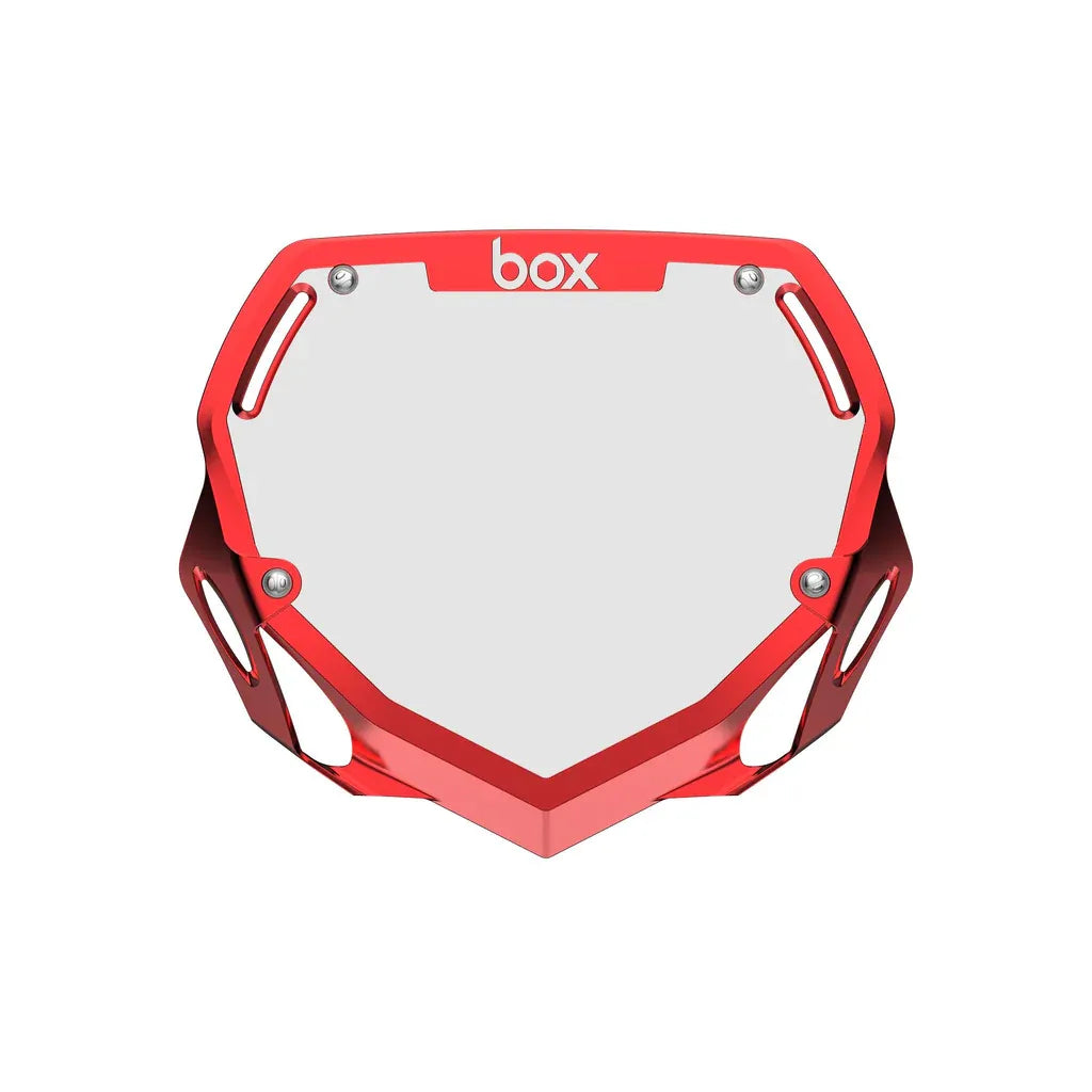 Box Two BMX Race Number Plate - Chrome Red