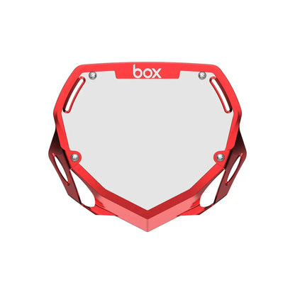 Box Two BMX Race Number Plate - Chrome Red