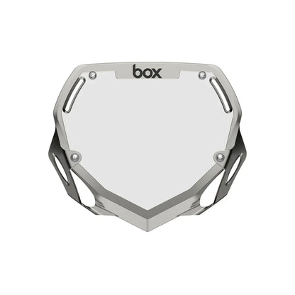 Box Two BMX Race Number Plate - Chrome Silver