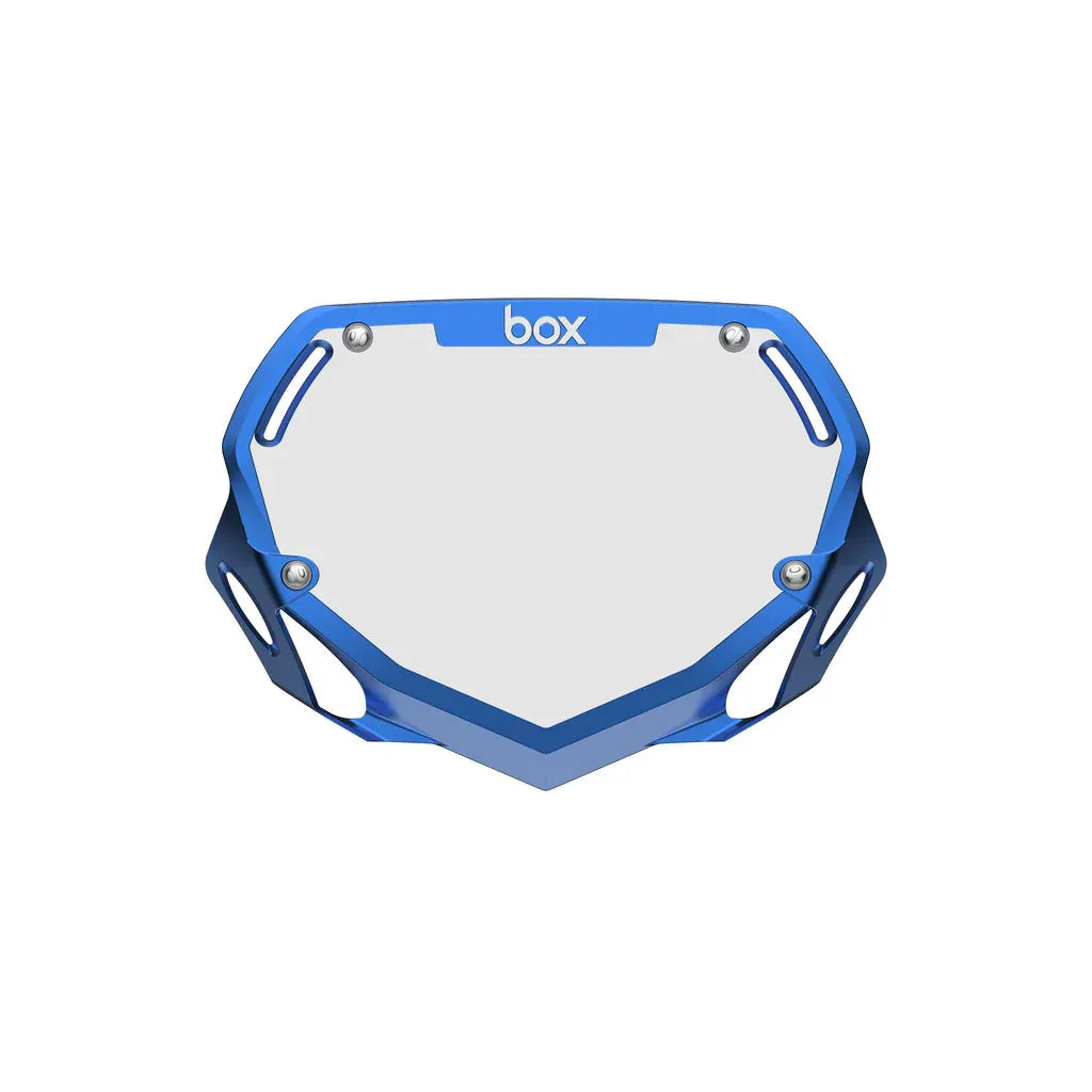 Box Two BMX Race Number Plate - Chrome Blue