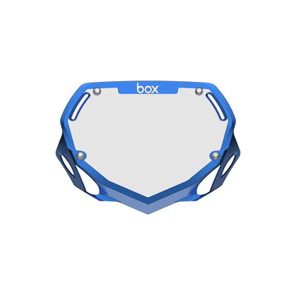 Box Two BMX Race Number Plate - Chrome Blue