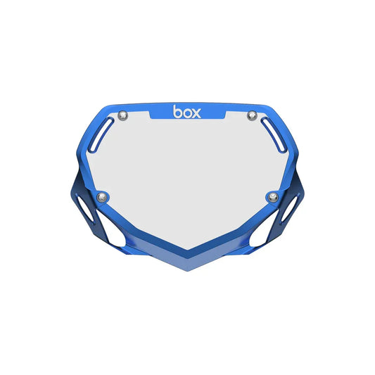 Box Two BMX Race Number Plate - Chrome Blue
