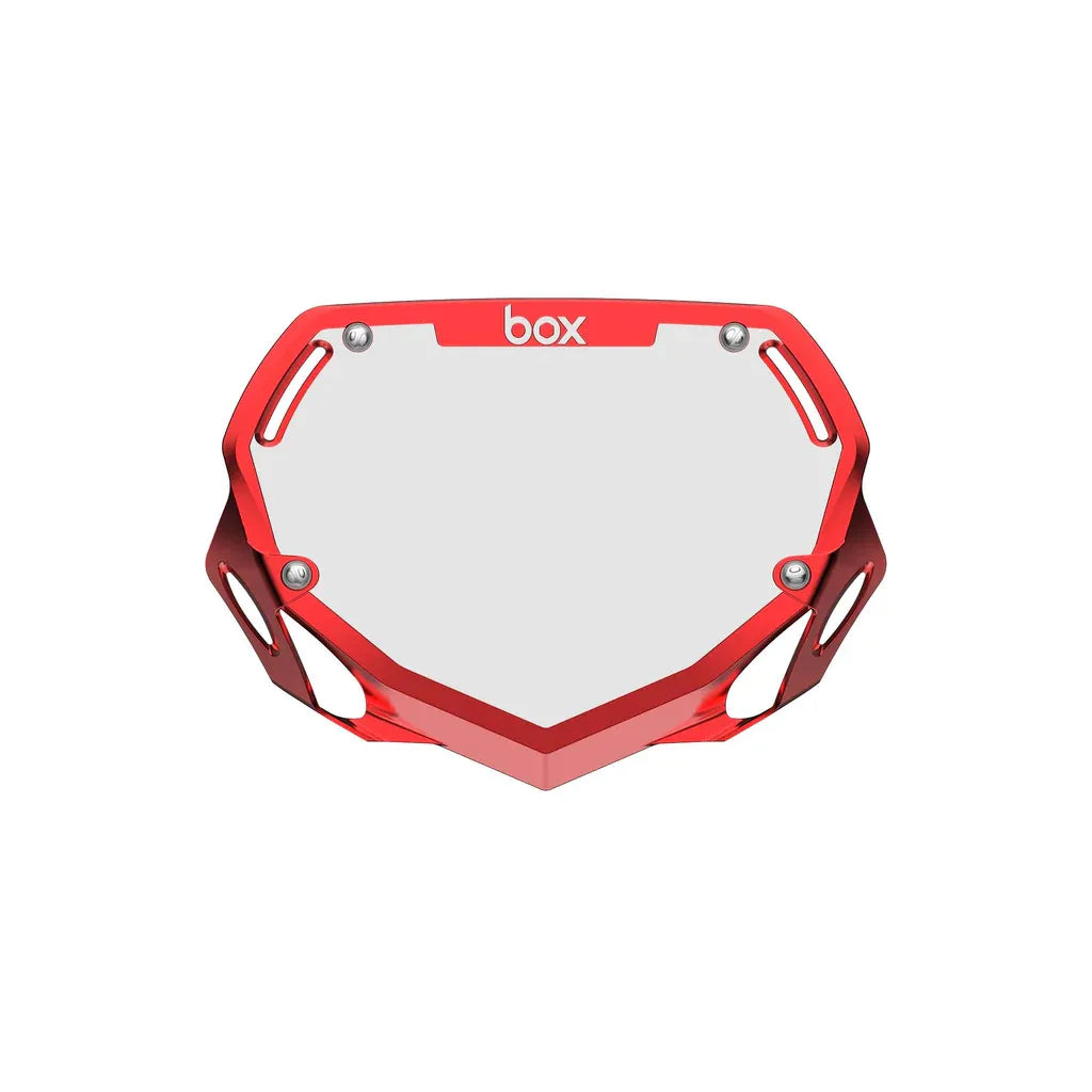 Box Two BMX Race Number Plate - Chrome Red