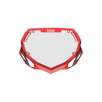 Box Two BMX Race Number Plate - Chrome Red