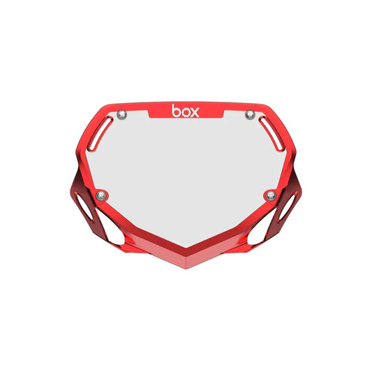 Box Two BMX Race Number Plate - Chrome Red